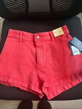 Universal Thread High-Waist Red Denim Shorts